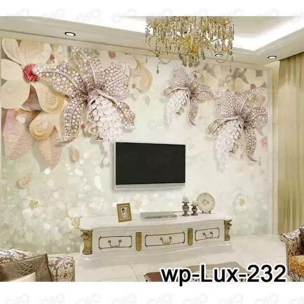 کاغذ دیواری سری لوکس 2018 کدwp-lux-232 کنار میز تلویزیون