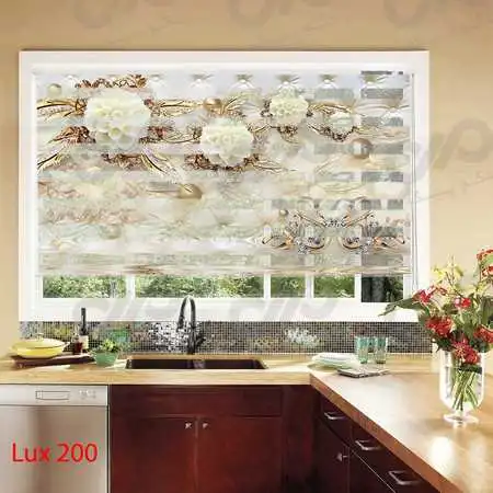 zebra-curtains-decorated-with-gold-ball-in-kitchen-lux200 (Copy)