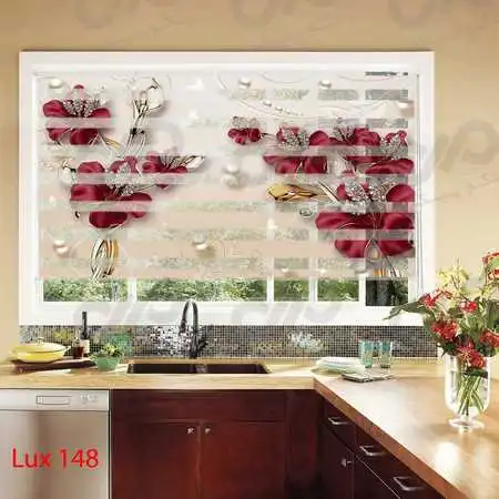 zebra-curtains-decorated-with-magenta-flowers-in-kitchen-lux148 (Copy)