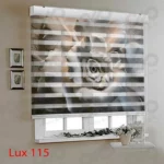 پرده زبرا سه بعدی - طرح گل رز سفید - کد lux115 - 2