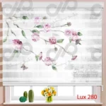 پرده زبرا - طرح شکوفه صورتی - کد lux280 - 3