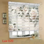 پرده زبرا - طرح گل رز سفید - کد lux020 - 3