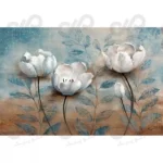 پرده زبرا - طرح گل سفید - طرح lux195 - 1