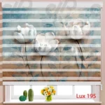 پرده زبرا - طرح گل سفید - طرح lux195 - 3
