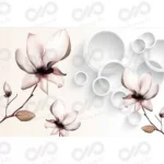 پرده زبرا - طرح گل سفید و صورتی - کد lux376 - 2