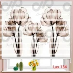 پرده زبرا - طرح گل لاله - کد lux134 - 1