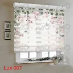 پرده زبرا – طرح شکوفه صورتی – کد lux007 - 2