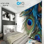 پوستر دیواری تصویری اتاق خواب با تصویر تک پرطاووس-PC415