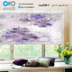 پرده شید رول تصویری پذیرایی لوکس با تصویرگل های مرواریدی- کد Lux026