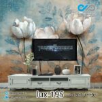 پوستر دیواری-پشت تلویزیون لوکس با تصویرگل-کدlux-195