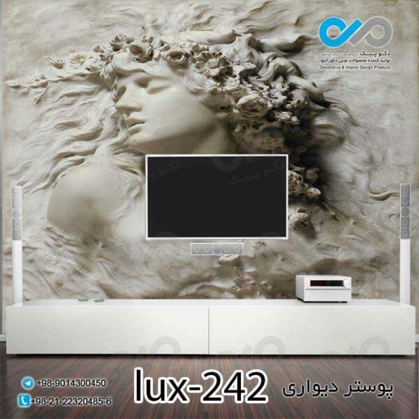 پوستر دیواری-پشت تلویزیون تصویری لوکس با تصویرنقش برجسته-کدlux-242