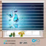 پرده زبرا-پذیرایی-طرح پروانه های آبی-کدBF205