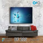 تابلو دیواری دکوپیک طرح پروانه های آبی- کد BF_205