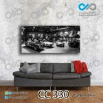 تابلو دیواری دکوپیک خودروهای کلاسیک -کد CC_330 - مستطیل افقی