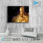 تابلو دیواری دکوپیک آرایشگاه زنانه طرح زن طلایی-کدWBS_555