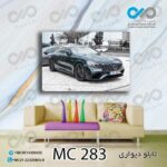 تابلو دیواری دکوپیک طرح خودرو مدرن مشکی درخیابان-کد MC_283 مستطیل افقی