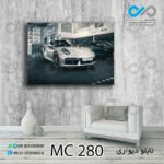 تابلو دیواری دکوپیک طرح خودرو مدرن سفیددرنمایشگاه-کد MC_280