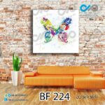 تابلو دیواری دکوپیک طرح پروانه رنگی- کد BF_224