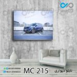 تابلو دیواری دکوپیک طرح خودروهای مدرن شاسی بلندآبی-کد MC_215 - مستطیل افقی