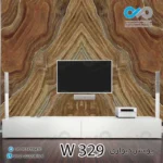 پوستر دیواری - پشت تلویزیون - طرح چوب - کدW329