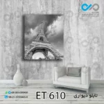 تابلو دیواری طرح نمای پایین برج ایفل سیاه سفید-کد ET_610