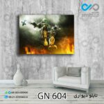 تابلو دیواری دکوپیک گیم نت طرح یک سرباز- کد GN_604مستطیل افقی