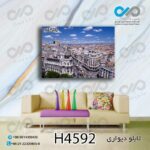 تابلو دیواری دکوپیک با طرح نمای بالاساختمان هاوخیابان ها- کد H4592 مستطیل افقی