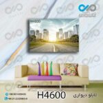 تابلو دیواری دکوپیک با طرح خیابان وبرج هاوساختمان ها- کد H4600 مستطیل افقی