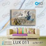 تابلو دیواری دکوپیک لوکس طرح نقش برجسته دوقو وصخره - کد LUX_011 مستطیل افقی