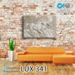 تابلو دیواری دکوپیک لوکس با طرح نقش برجسته اسب ها- کد LUX_341 مستطیل افقی