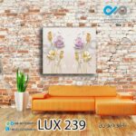 تابلو دیواری دکوپیک لوکس با طرح گل ها و پروانه ها- کد LUX_239 مربع