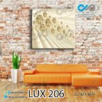 تابلو دیواری دکوپیک لوکس با طرح توپک های طلایی- کد LUX_206 مربع