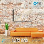 تابلو دیواری دکوپیک لوکس طرح گل های مرواریدی - کد LUX_153 مستطیل افقی