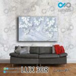 تابلو دیواری دکوپیک لوکس با طرح گل های مرواریدی- کد LUX_308 مستطیل افقی