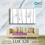 تابلو دیواری دکوپیک لوکس با طرح تنه ها یدرخت و لانه کبوترها- کد LUX_328 مستطیل افقی