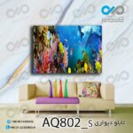 تابلو دیواری آکواریوم با تصویر ماهی های رنگی زیر آب-کد AQ802_S