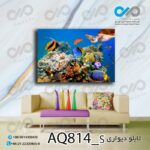 تابلو دیواری آکواریوم با تصویر ماهی های رنگی زیر آب-کد AQ814_S